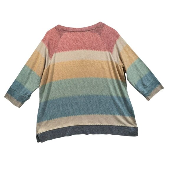 Christopher & Banks Petite Womens Striped V-Neck Pullover Sweater P/XL Top Blue - Picture 9 of 11